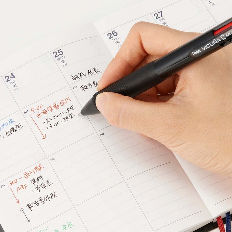 بنتل قلم حبر جاف من بينتيل فيكونا، ناعم، أسود، أحمر، أزرق، أخضر، أسود (BXC47A) - Image 5